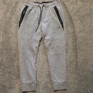 American Eagle Men's Gray Jogger Sweatpants with Black Accents